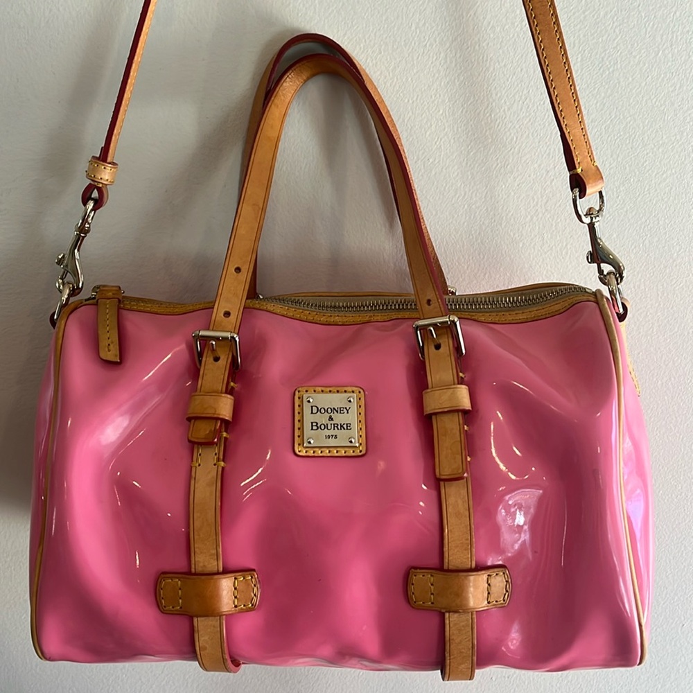 Dooney and Bourke pink vinyl purse 90s